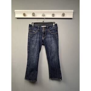 Red Engine Vintage Jeans Women's size 27‎ Cropped Dark Wash Denim Stretch Blue